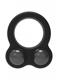 Черное эрекционное кольцо с утяжелителями Cockring Dual Weight - Dream Toys - в Братске купить с доставкой