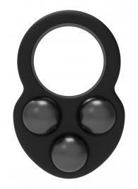 Черное эрекционное кольцо с утяжелителями - Dream Toys - в Братске купить с доставкой