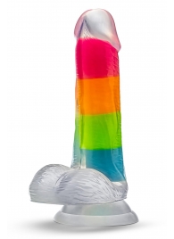 Яркий люминесцентный фаллоимитатор Rainbow Rave - 16,5 см. - Blush Novelties