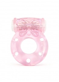 Розовое эрекционное виброкольцо с бабочкой - 1137 - в Братске купить с доставкой