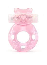 Розовое эрекционное виброкольцо в форме мишки - 1137 - в Братске купить с доставкой