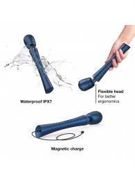 Синий вибромассажёр с насадками Man.wand Edgy - Manwan - в Братске купить с доставкой