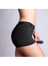 Черные трусики-боксеры для фиксации насадок Strap-on-me Harness Lingerie Allure - size M - Strap-on-me - купить с доставкой в Братске