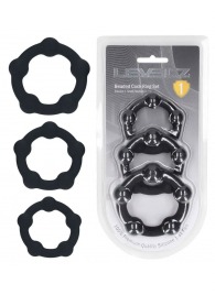 Набор из 3 эрекционных колец Beaded Silicone Cockring Set - Shots Media BV - в Братске купить с доставкой