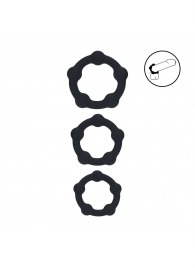 Набор из 3 эрекционных колец Beaded Silicone Cockring Set - Shots Media BV - в Братске купить с доставкой