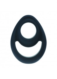 Черное эрекционное кольцо Double Ergo Silicone Cockring - Shots Media BV - в Братске купить с доставкой