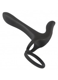 Черная насадка на член с вибрацией Couple’s Vibrator - Orion - в Братске купить с доставкой