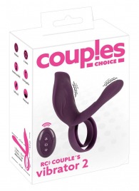Фиолетовая насадка на член с клиторальным отростком и пультом ДУ RC Couple’s Vibrator 2 - Orion - в Братске купить с доставкой