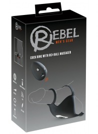 Черная вибронасадка для эрекции и стимуляции мошонки Cock ring with RC ball massager - Orion - в Братске купить с доставкой