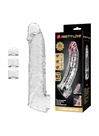 Прозрачный фаллоудлинитель с подхватом мошонки Silas - 26 см. - Baile - в Братске купить с доставкой