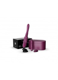 Фиолетовая секс-машина с функцией нагрева, насадками и присоской Sesh - Zalo - купить с доставкой в Братске