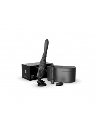 Черная секс-машина с функцией нагрева, насадками и присоской Sesh - Zalo - купить с доставкой в Братске