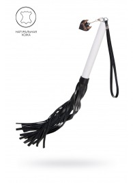 Плеть с белой рукоятью и чёрными хлыстами - 50 см. - Pecado - купить с доставкой в Братске