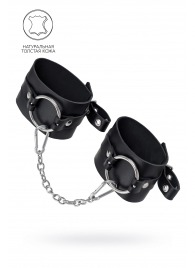 Черные оковы из толстой кожи с люверсами - Pecado - купить с доставкой в Братске