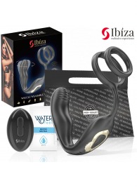 Черная анальная пробка с вращением и эрекционными кольцами - Ibiza - в Братске купить с доставкой