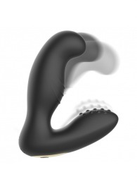Черный вибромассажер простаты с ротацией и пультом ДУ - Ibiza - в Братске купить с доставкой