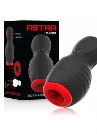 Черно-красный мастурбатор с вибрацией и всасыванием - JAMYJOB - в Братске купить с доставкой