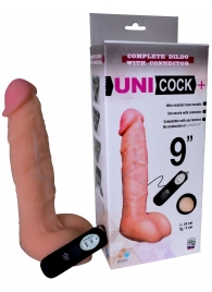 Фаллическая насадка Харнесс UNICOCK 9  с вибрацией - 24 см. - LOVETOY (А-Полимер) - купить с доставкой в Братске