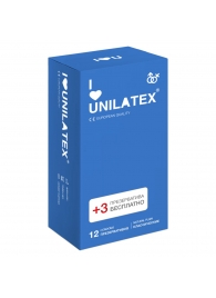 Классические презервативы Unilatex Natural Plain - 12 шт. + 3 шт. в подарок - Unilatex - купить с доставкой в Братске