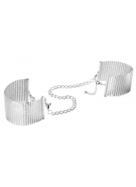 Серебристые наручники-браслеты Desir Metallique Handcuffs - Bijoux Indiscrets - купить с доставкой в Братске