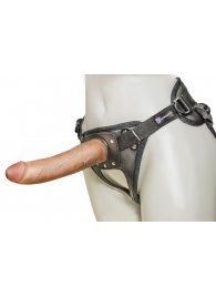 Насадка-фаллоимитатор на кожаных трусиках Harness Ultra Realistic 7  - 18 см. - LOVETOY (А-Полимер) - купить с доставкой в Братске