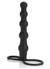 Насадка на пенис для двойного проникновения Silicone Beaded Double Rider - 14 см. - California Exotic Novelties - в Братске купить с доставкой