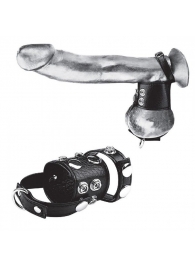 Утяжка на пенис и мошонку Cock Ring With 1.5  Ball Stretcher And Optional Weight Ring - BlueLine - купить с доставкой в Братске