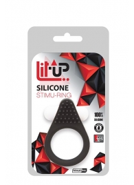 Чёрное эрекционное кольцо LIT-UP SILICONE STIMU RING 1 BLACK - Dream Toys - в Братске купить с доставкой