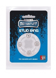 Эрекционное кольцо с 4 бусинами MENZSTUFF STUD RING CLEAR - Dream Toys - в Братске купить с доставкой