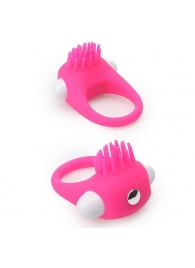 Розовое эрекционное кольцо с щеточкой LIT-UP SILICONE STIMU RING 5 - Dream Toys - в Братске купить с доставкой