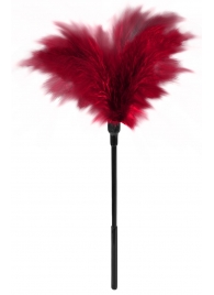 Пластиковая метелочка с красными пёрышками Small Feather Tickler - 32 см. - Blush Novelties - купить с доставкой в Братске