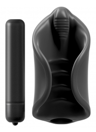 Чёрный мастурбатор Vibrating Silicone Stimulator с вибрацией - Pipedream - в Братске купить с доставкой