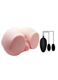 Телесный мастурбатор с двумя любовными тоннелями и вибрацией - Baile - в Братске купить с доставкой