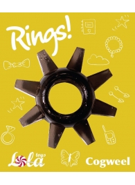 Чёрное эрекционное кольцо Rings Cogweel - Lola Games - в Братске купить с доставкой