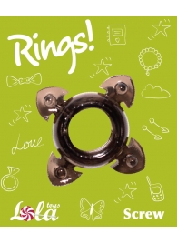 Чёрное эрекционное кольцо Rings Screw - Lola Games - в Братске купить с доставкой