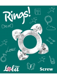 Прозрачное эрекционное кольцо Rings Screw - Lola Games - в Братске купить с доставкой