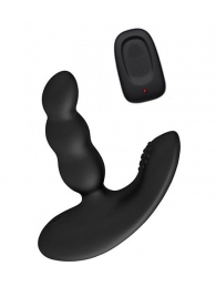 Черный силиконовый стимулятор простаты Levett Nitoc с пультом ДУ - Levett - в Братске купить с доставкой