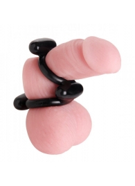 Двойное эрекционное кольцо Dual Stretch To Fit Cock and Ball Ring - XR Brands - в Братске купить с доставкой