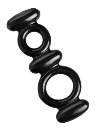 Двойное эрекционное кольцо Dual Stretch To Fit Cock and Ball Ring - XR Brands - в Братске купить с доставкой