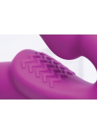 Ярко-розовый безремневой вибрострапон Evoke Vibrating Strapless Silicone Strap-on Dildo - XR Brands - купить с доставкой в Братске