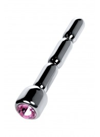 Серебристый уретральный плаг со стразом - 7 см. - ToyFa - купить с доставкой в Братске