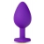 Фиолетовая анальная пробка Bling Plug Large с золотистым стразом - 9,5 см. - Blush Novelties - купить с доставкой в Братске