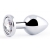 Серебристая анальная пробка с прозрачным стразом - 7,2 см. - Anal Jewelry Plug - купить с доставкой в Братске