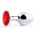 Серебристая анальная пробка с красным стразом - 7,2 см. - Anal Jewelry Plug - купить с доставкой в Братске