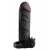 Чёрная вибронасадка с кольцом Vibrating Real Feel 2 Extension - 16 см. - Pipedream - в Братске купить с доставкой