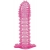 Гелевая розовая насадка с шипами - 12 см. - Toyfa Basic - в Братске купить с доставкой