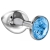 Большая серебристая анальная пробка Diamond Light blue Sparkle Large с голубым кристаллом - 8 см. - Lola Games - купить с доставкой в Братске