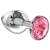 Большая серебристая анальная пробка Diamond Pink Sparkle Large с розовым кристаллом - 8 см. - Lola Games - купить с доставкой в Братске