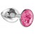 Малая серебристая анальная пробка Diamond Pink Sparkle Small с розовым кристаллом - 7 см. - Lola Games - купить с доставкой в Братске