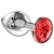 Большая серебристая анальная пробка Diamond Red Sparkle Large с красным кристаллом - 8 см. - Lola Games - купить с доставкой в Братске